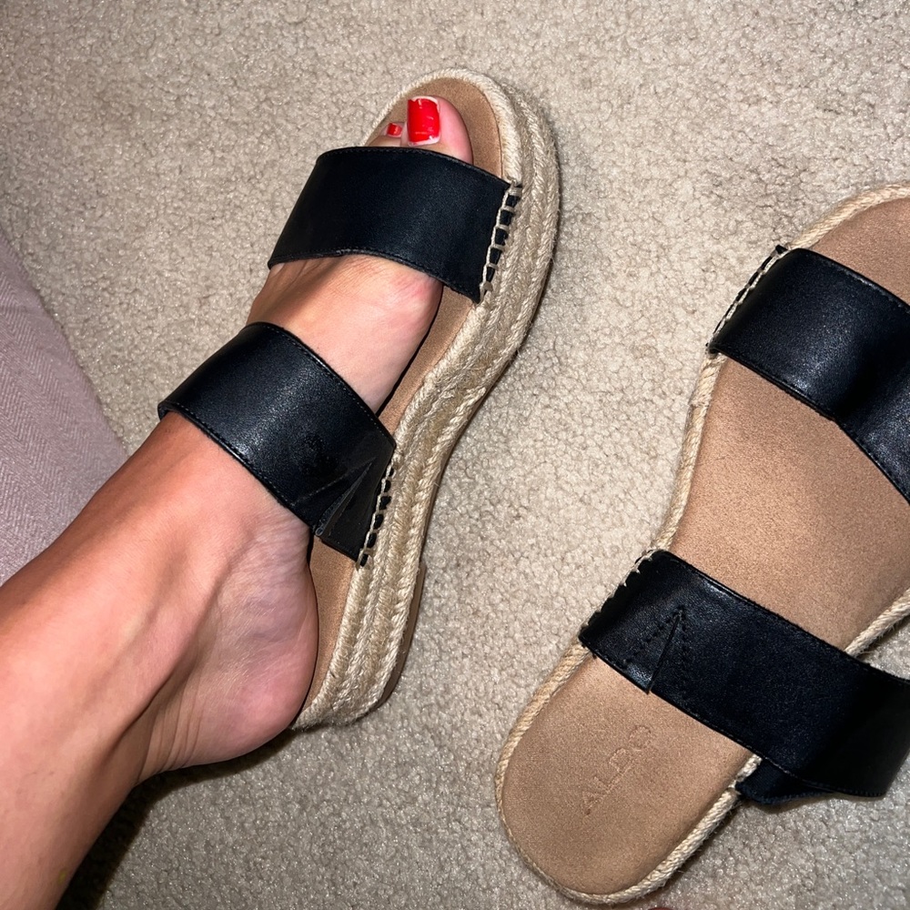 Black platform espadrilles